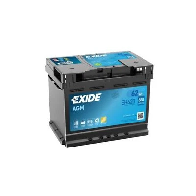 Battery For Vauxhall Ampera EV 150 Exide AGM 12V 62Ah 680CCA Type AGM027 - Image 1 of 4
