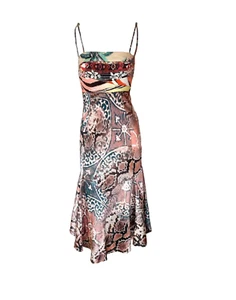 Vestido Roberto Cavalli x Just Cavalli seda patchwork patrón múltiple - Talla XS - Imagen 1 de 10