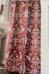 Vern Yip SKL Homes Deep Berry Red Christmas Shower Curtain Drummer Dancer New - Picture 1 of 3