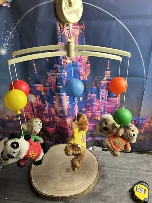 Vintage 1983 Nursery Originals SHIRT TALES Plush & Musical Crib Mobile-preowned - Image 1 of 4