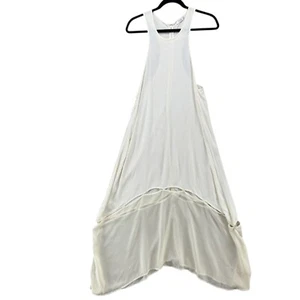 Tobi Sheer Maxi Halter Dress Cream Colorblock Flowy Racerback Size S - Picture 1 of 15