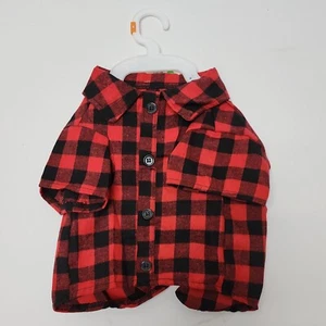 Holiday Dog Shirt Merry & Bright Red Check - Picture 1 of 3