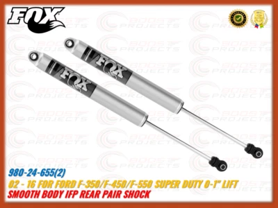 Par de amortiguadores traseros Fox Smooth Body IFP para Ford F-350/F-450/F-550 Super Duty 0-1" Foto 1 de 4