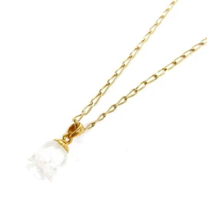 LALIQUE Pendant Necklace Flower Motif Gold Color French Glass Jewelry L-40cm - Picture 1 of 6