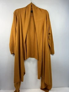 Cable & Gauge Fly Away Cardigan Shawl Collar Cable Knit Mustard Womens Sz M/L - Picture 1 of 7
