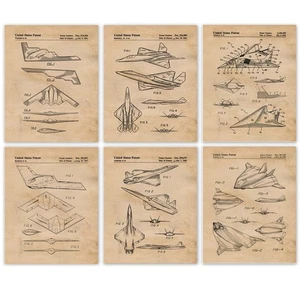 Classic Stealth Military Airplane Patent Prints 6 (8x10) for Home Work US Office - Picture 1 of 12