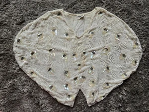 Vintage SWEE LO Silk Ivory Short Sleeve Beaded Blouse - Picture 1 of 16