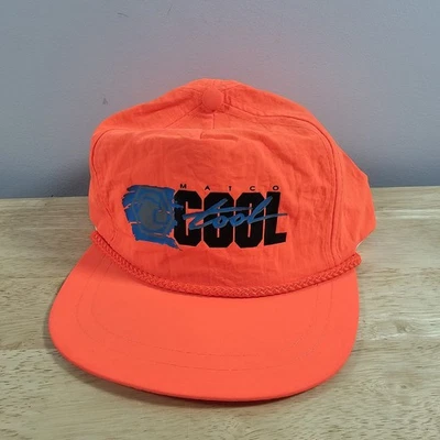 Sombrero de nailon naranja neón Matco Cool Tools vintage con cierre a presión Foto 1 de 4