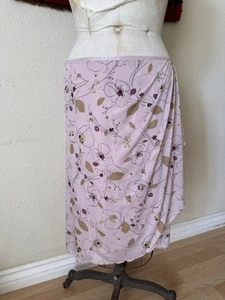 Vintage 90s Y2K Express Skirt Midi Wrap Pink Floral Fairy Whimsy Beach - Picture 1 of 7