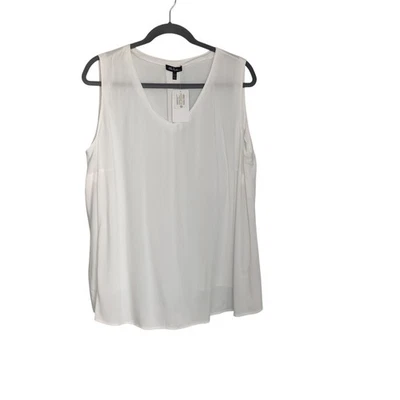 Conjunto de 2 Blusa Viscosa Top Sin Mangas Blanca Talla 24/26 Ulla Popken Plus Nueva con Etiquetas Foto 1 de 4