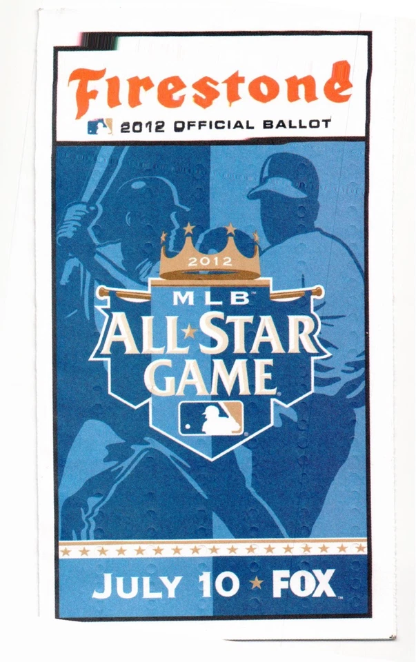 BASEBALL MEMORABILIA Kansas City Royals 2012 MLB All Star Game Ballot Genuine - Image 1 of 1
