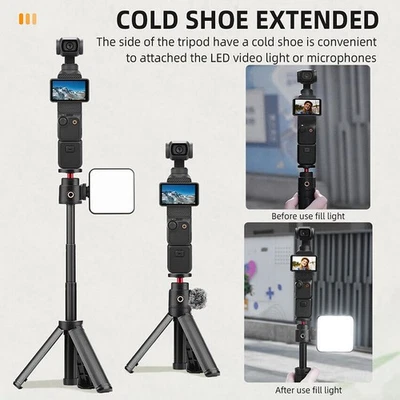 Trípode invisible 2 en 1 para palo selfie para *Insta360 X4 X3/OSMO Pocket 3 acción 4