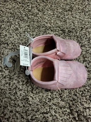 Zuecos rosa metálico para niña ~ azul marino antiguo ~ talla 12-18 meses ~ nuevos con etiquetas Foto 1 de 3