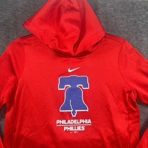 Philadelphia Phillies Nike Red Liberty Bell Hoodie Sweatshirt Womens Large NEW - Picture 1 of 8