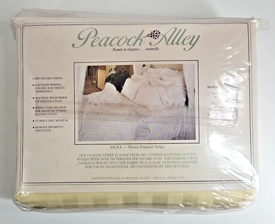 Edredón Peacock Alley King Duet102x86-Tejido Damasco Rayas 100% Algodón Egipto Peinado Foto 1 de 4