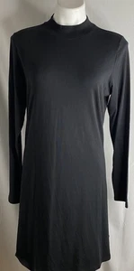 Tommy John Kleid Damen Gr. L schwarz Second Skin Langarm Stehkragen Stretch - Bild 1 von 12