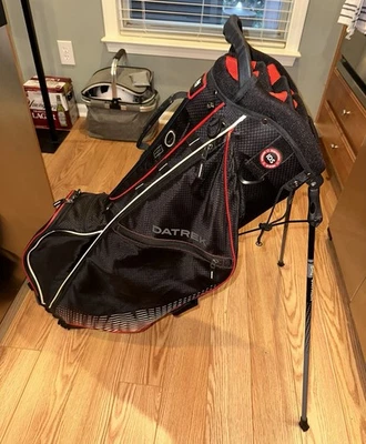 Datrek Black/Red Carry Stand Golf Bag w/ 14-Way Club Divider & Several Pockets - Image 1 of 4