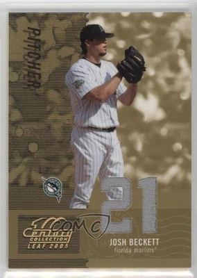 2005 Leaf Century Collection Materials Die-Cut Jersey Number /21 Josh Beckett - Image 1 of 2