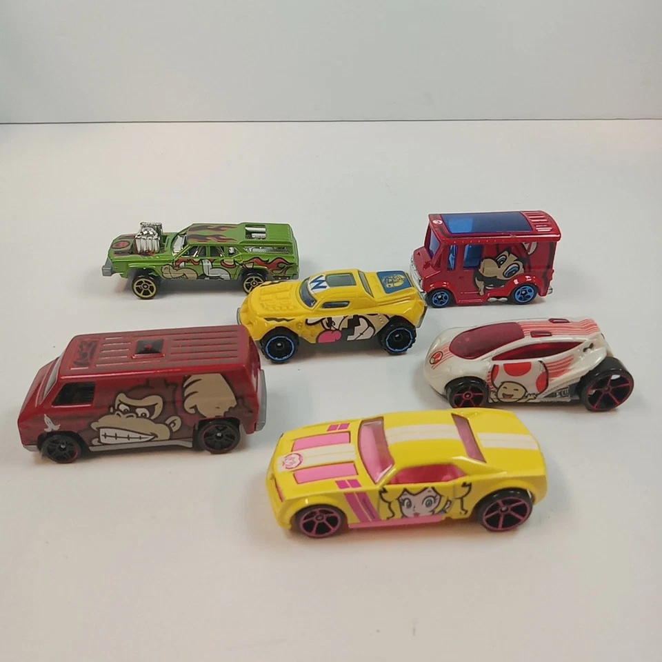 6 Hot Wheels Super Mario Diecast cars Trucks - Image 1 of 4