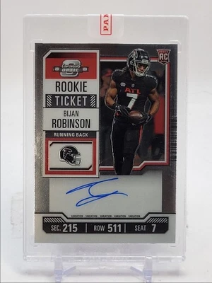 BIJAN ROBINSON 2023 CONTENDERS OPTIC ROOKIE TICKET VARIATION B RC AUTO Q3280 - Image 1 of 2