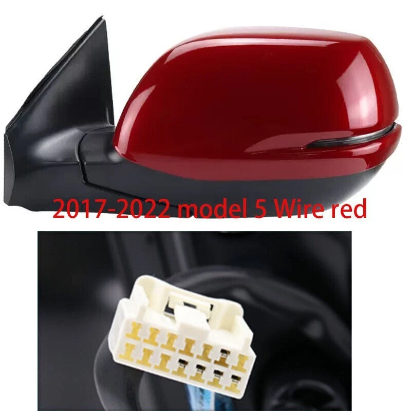 Conjunto Espejo Retrovisor Rojo Izquierdo Honda CRV 17-2022 5 Líneas Lente Calefacción Foto 1 de 4