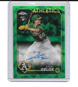 2024 TOPPS CROMO ACTUALIZACIÓN ZAFIRO ZACK GELOF RC AUTO VERDE AUTÓGRAFO # 93/99 A'S - Imagen 1 de 1
