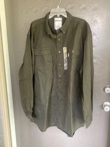 Carhartt Herren Button Up Hemd 3XL Tall Moss Canvas S09 MOS Oakman Arbeitshemd Neu mit Etikett - Bild 1 von 6