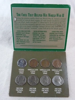 World War II Obsolete Coin Collection 8 Coins United States 35% Silver Nickels - Image 1 of 4