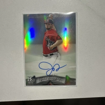 2014 Bowman Platinum Prospects Blue Refractor Jake Barrett #AP-JB Autograph  - Image 1 of 2