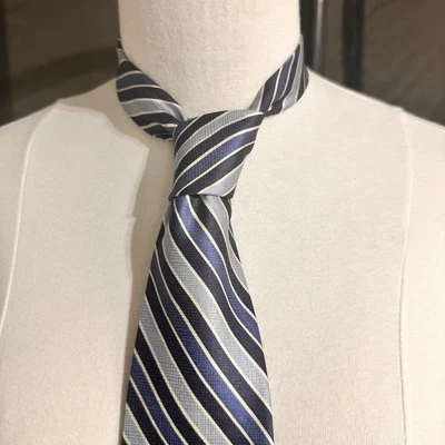 Corbata de hombre Enrico Fertuchie azul diagonal a rayas corbata de colección oficina Foto 1 de 4