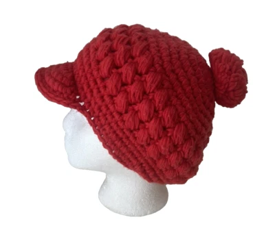 Boné feminino vintage anos 60 FEITO NO JAPÃO VERMELHO ROBUSTO MALHA CABBIE NEWSBOY TAMANHO ÚNICO - Imagem 1 de 4