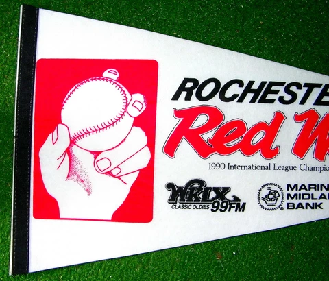 Rochester Red Wings Pennant White 1990 International League Champions 30" Full Cover