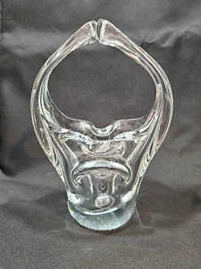 Vintage TOSCANY Hand Blown Clear Glass Handled Basket Candy Basket Sculpture NIB - Picture 1 of 22
