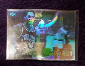 1991-92 hologramas ganador del premio Upper Deck #AW9 Dennis Rodman defensivo POY - Imagen 1 de 2