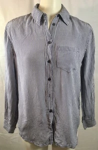 Equipment Femme Women's 100% Silk Striped Long Sleeve Collared Shirt Size XS - Picture 1 of 8