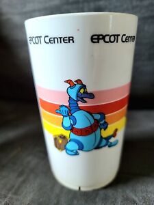 Vintage 1982 Disney Epcot Center Figment Cup Deka Glass Tumbler Disneyana