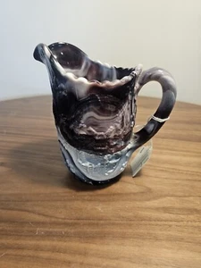 VTG Imperial Amethyst Purple Swirl Slag Glass Milk Pitcher Windmill Pattern - Picture 1 of 5