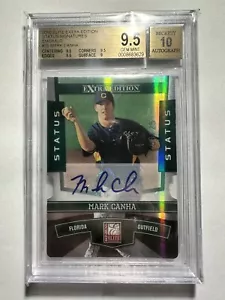 2010 Elite Extra Edition Mark Canha Status Signatures Emerald #75 BGS 9.5 POP 3 - Picture 1 of 3
