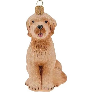 GOLDEN DOODLE DOG EUROPEAN BLOWN GLASS CHRISTMAS TREE ORNAMENT DECORATION HUNDE - Picture 1 of 1