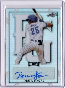 DRUW JONES 2021 Leaf Metal Perfect Game All-American Baseball SILVER AUTO - Picture 1 of 3