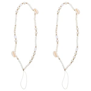  Set of 2 Pentagram Mobile Phone Chain Lanyard Beaded Cute for Girls - Zdjęcie 1 z 12