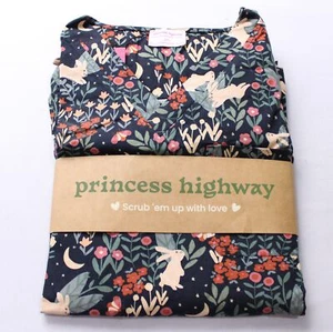 Princess Highway Unisex Belle Bunny 2-Pc S/S Scrub Set LB3 Navy Blue Size 2XL - Picture 1 of 5
