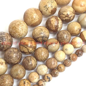 Natural Picture Jasper Loose Round Bead 15" 6mm 8mm 10mm 12mm Jewelry Making - Picture 1 of 12