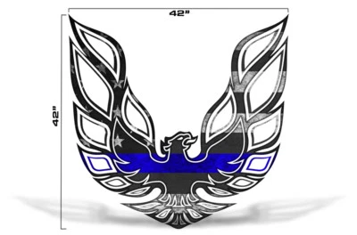 42" X 42" Firebird Hood Graphic Decal Sticker For Pontiac Trans Am BLUE LINE - Image 1 of 2