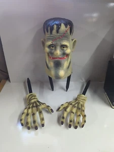 Juego de Molde Soplado Frankenstein Halloween Corroído Cabeza Manos Patio Decoración Papel Mágico - Imagen 1 de 14