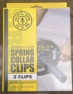 Golds Gym Olympic Spring Collar Clips Fits 2" Olympic Barbell Dumbbell - Picture 1 of 5