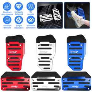 HOT Pair Universal Aluminum Non-Slip Car Brake Accelerator Foot Rest Pedal US - Picture 1 of 15