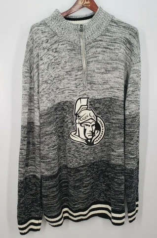 Ottawa Senators Men 2XL1/4 Zip Pullover High Neck Pullover Sweater NHL Licensed Cover