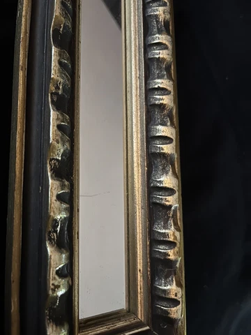 Turner Mfg Co Chicago Vintage Gold/Black Ornate Wall Accent Mirror 5x21” Cover