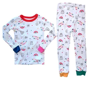 GAP 4 yr unisex Pajama Set Happy Birthday Rainbows Presents Long Sleeve Kids - Picture 1 of 3